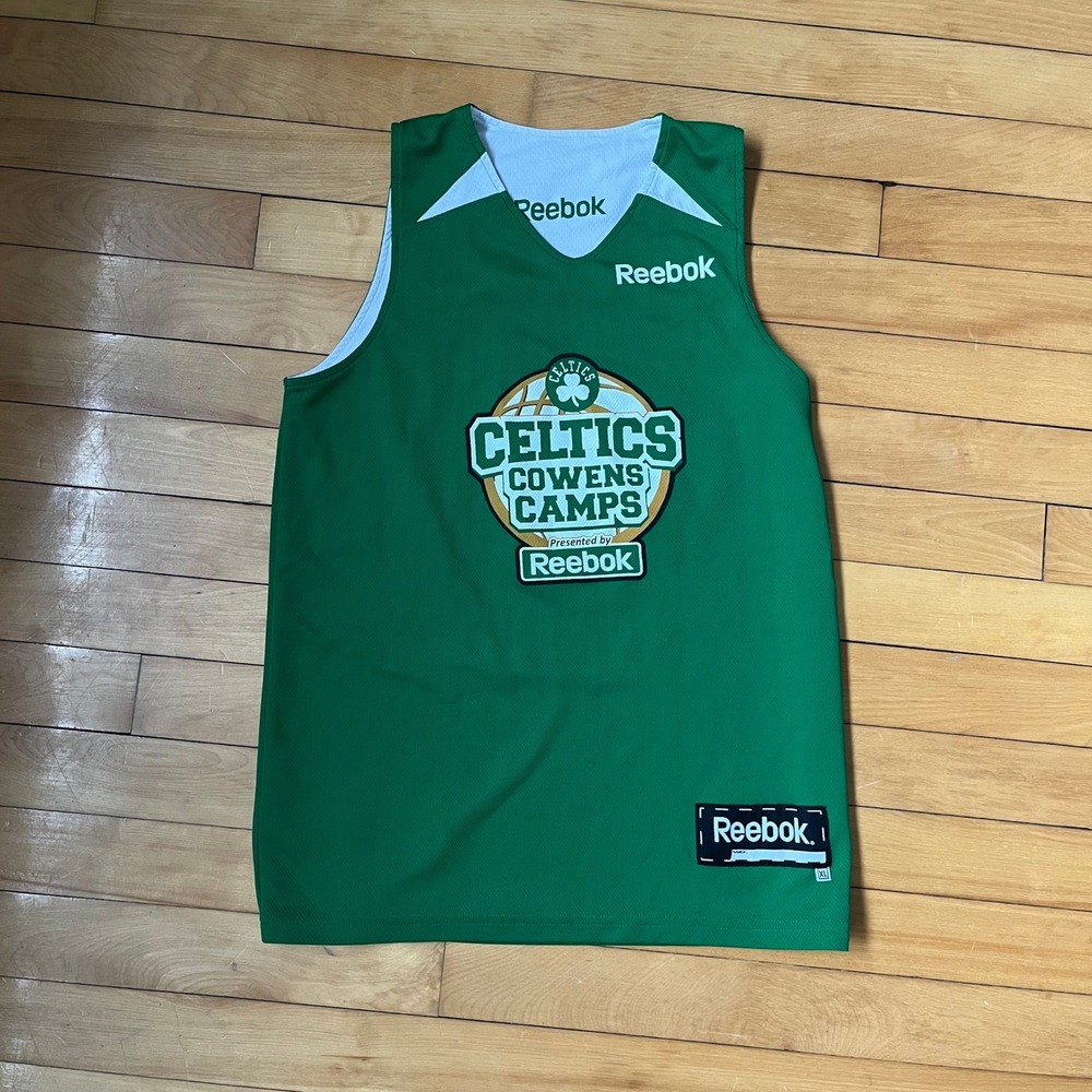 Reebok Boston Celtics Cowens Camps Basketball Jersey Green Mens XL #35 Mesh Tank